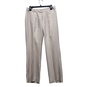 Antonio Melani Khaki Cream Dress Slacks Size 8 Office Business Career Flat Front